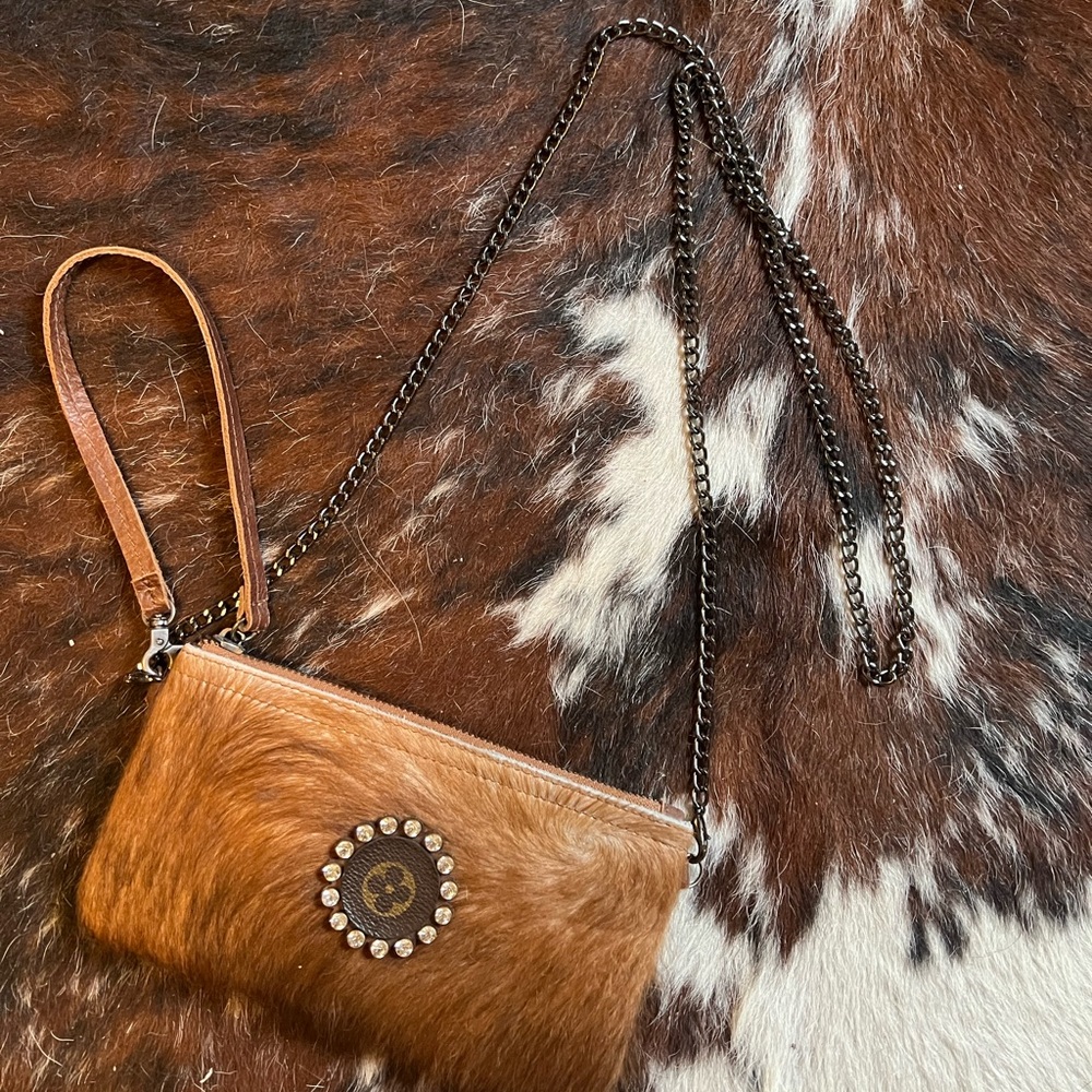 Hair on hide LV wristlet